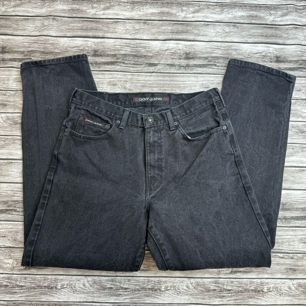 DKNY Jeans Men's 32x30 Straight Leg Black Grey Acid Wash Denim
